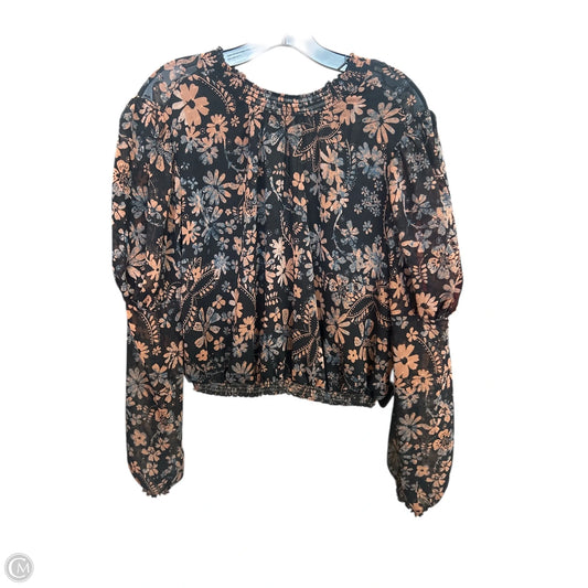 Top Long Sleeve By Free People In Black & Brown, Size: S