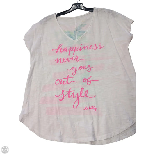 Top Short Sleeve Designer By Lilly Pulitzer In White, Size: M