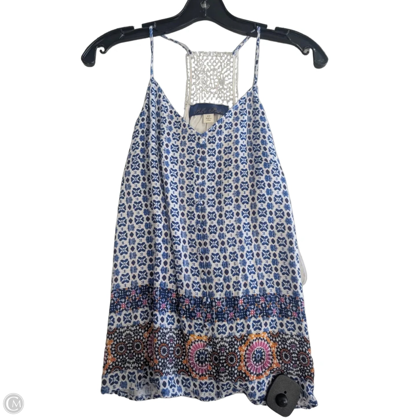 Top Sleeveless By Blue Rain In Blue & White, Size: Xs