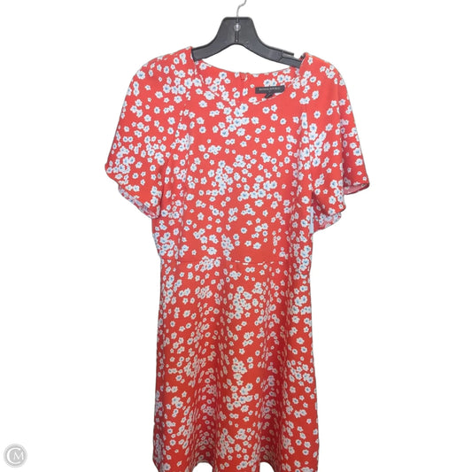 Dress Party Midi By Banana Republic In Orange & White, Size: 10