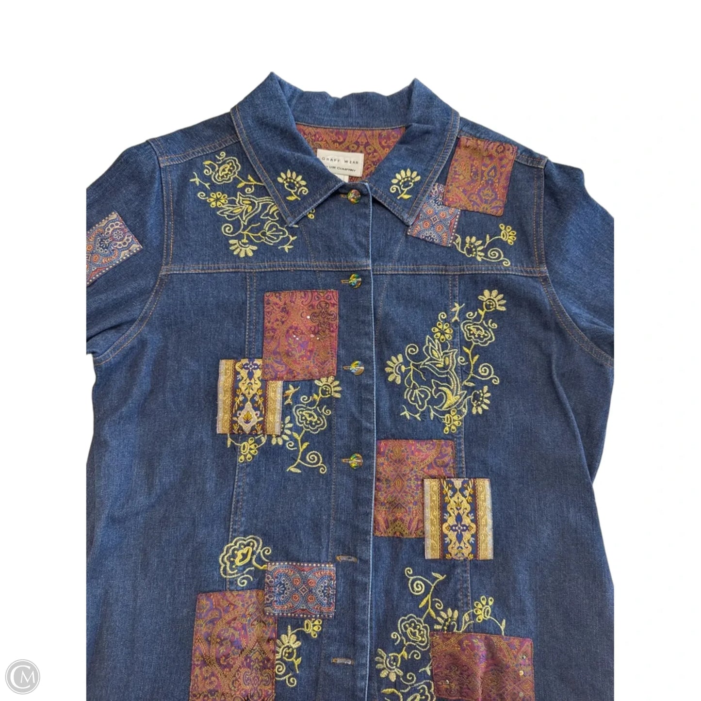 Jacket Denim By Clothes Mentor In Blue Denim, Size: M