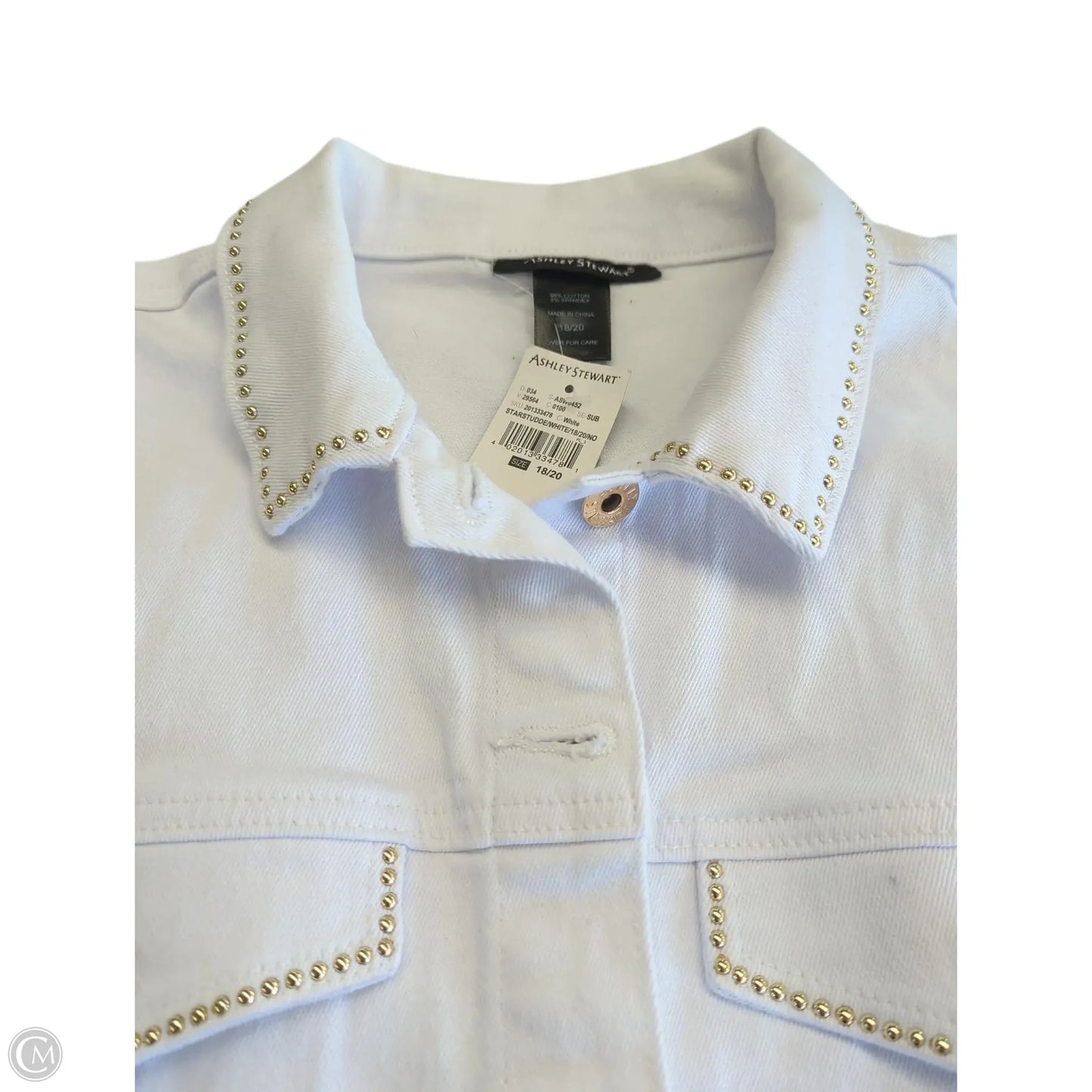 Vest Other By Ashley Stewart In White Denim, Size: 2x