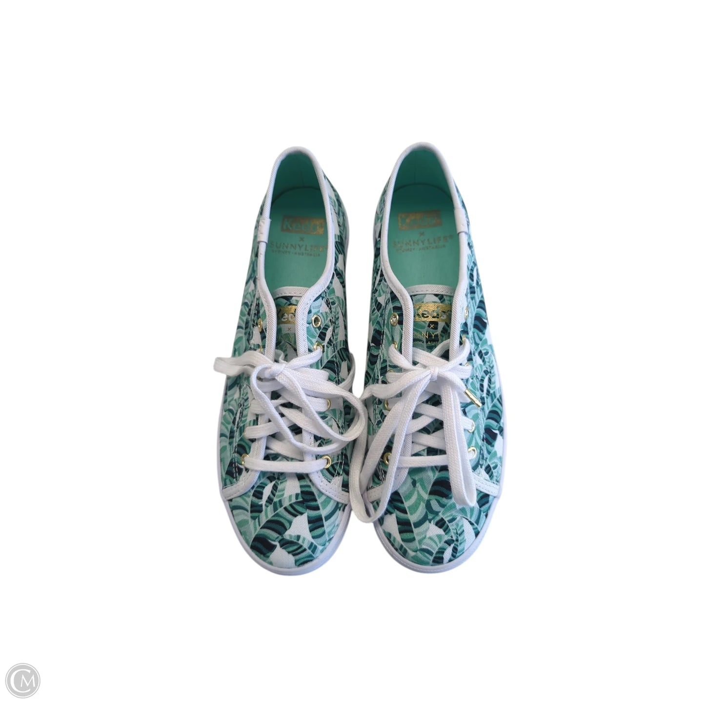 Shoes Sneakers By Keds In Green & White, Size: 7.5