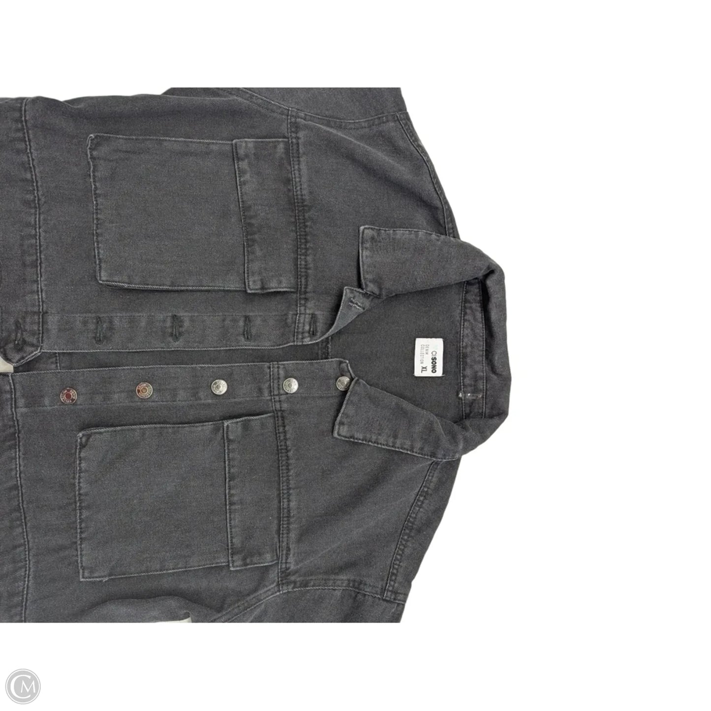 Jacket Denim By Ci Sono In Black Denim, Size: Xl