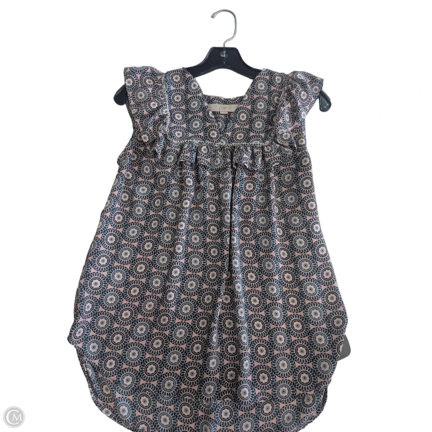 Top Sleeveless By Loft In Green & Pink, Size: Xs