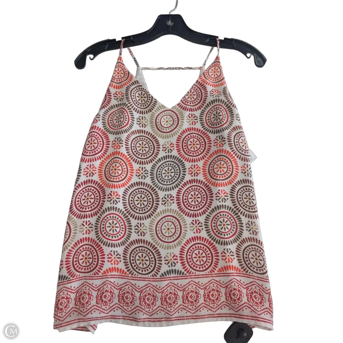 Top Sleeveless By Loft In Orange & White, Size: Xsp