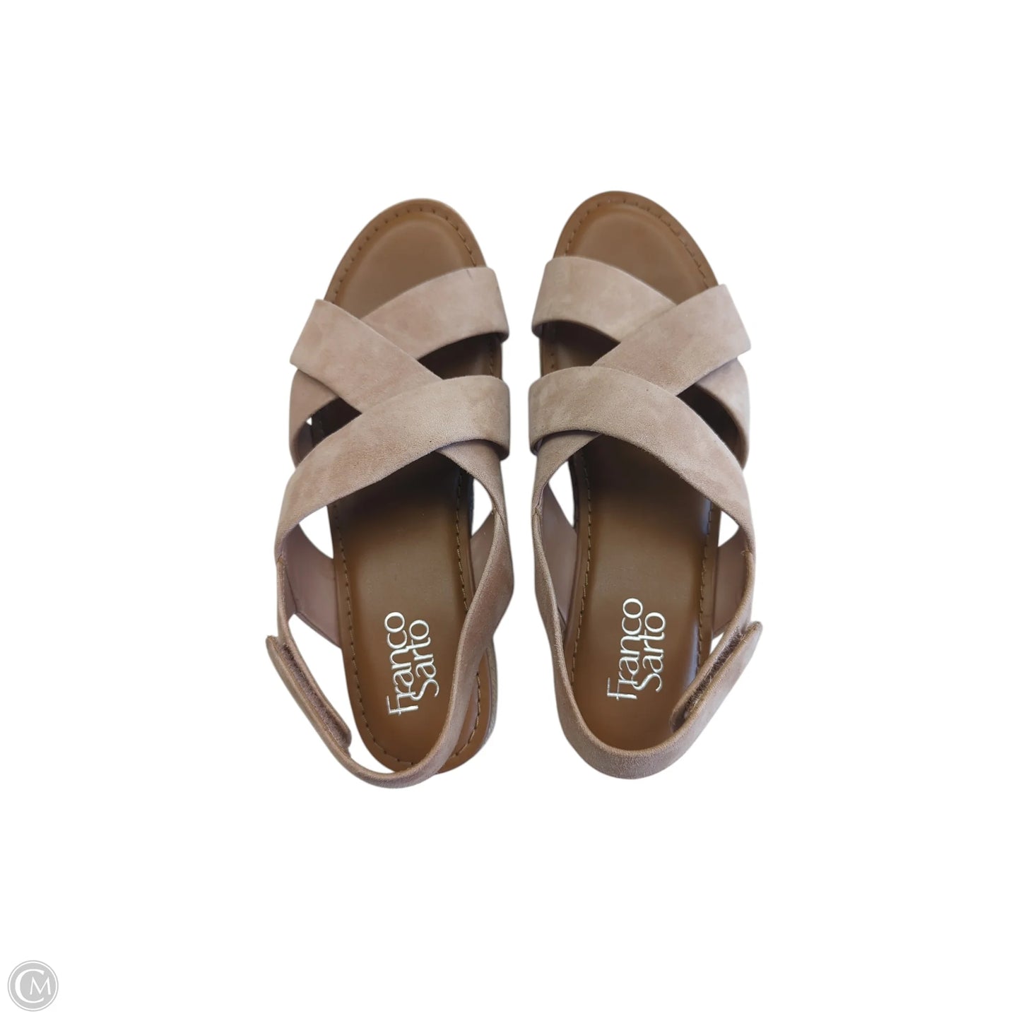 Sandals Heels Wedge By Franco Sarto In Tan, Size: 8