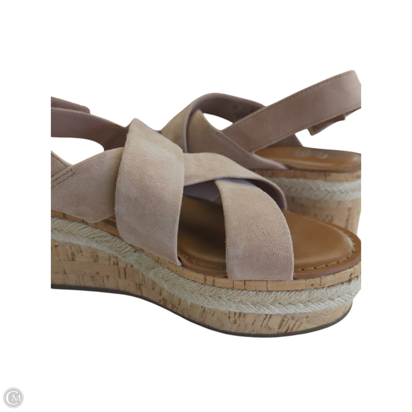 Sandals Heels Wedge By Franco Sarto In Tan, Size: 8