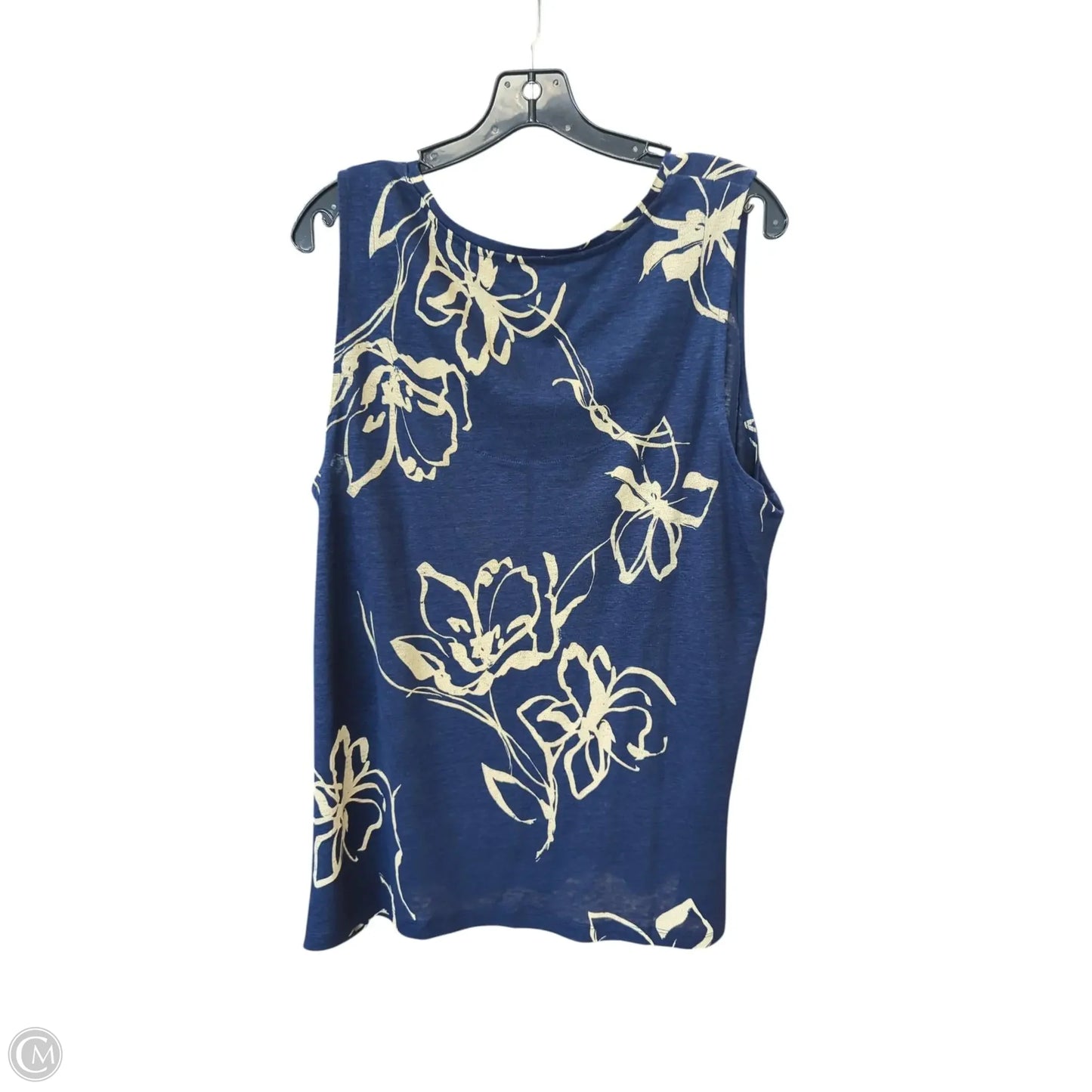 Top Sleeveless By Chicos In Blue & Tan, Size: Xl