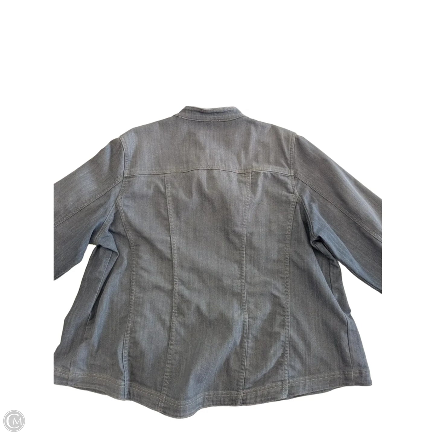 Jacket Denim By Denim And Company In Grey Denim, Size: 1x