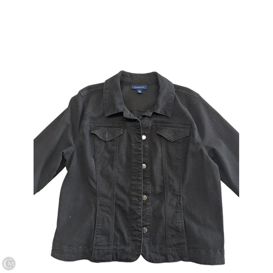 Jacket Denim By Charter Club In Black Denim, Size: Xl