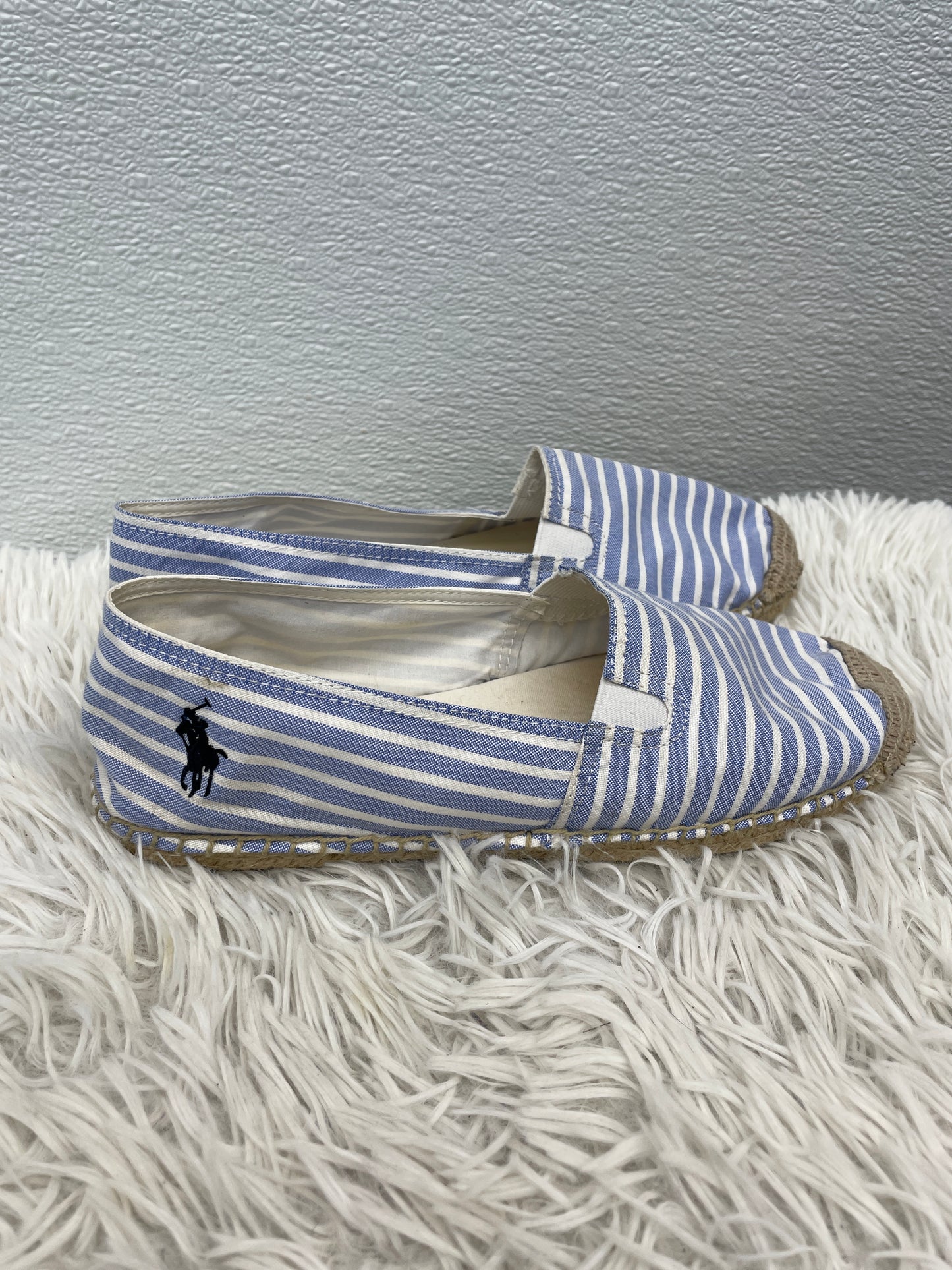 Blue White Shoes Flats Espadrille Polo Ralph Lauren, Size 7