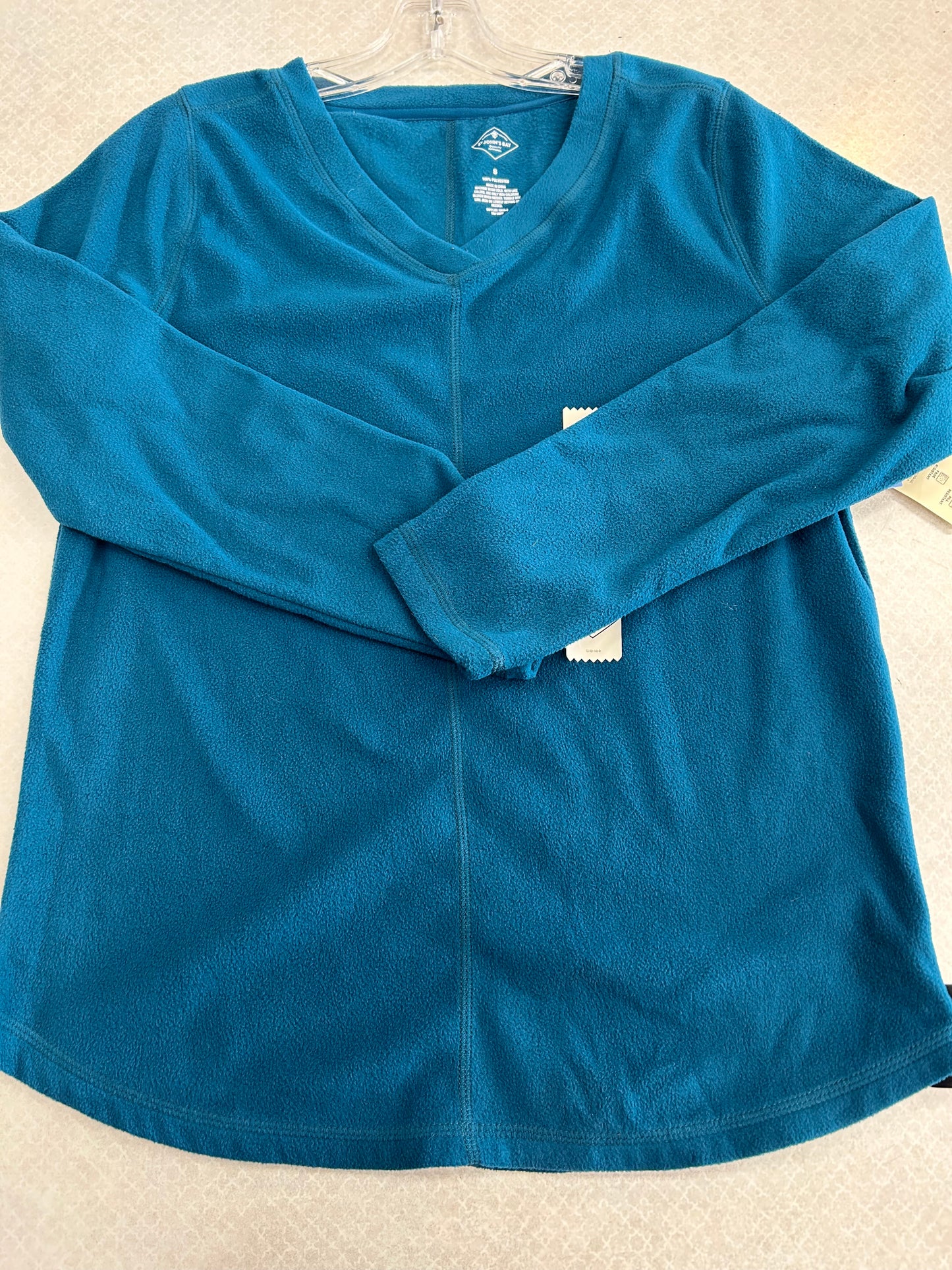 Top Long Sleeve Fleece Pullover By St Johns Bay In Teal, Size: S