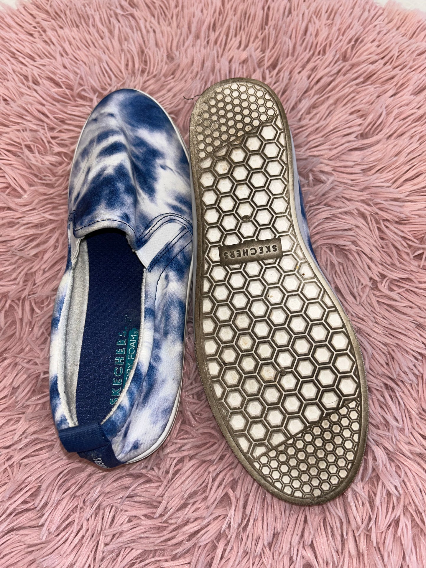 Blue White Shoes Flats Mule & Slide Skechers, Size 10