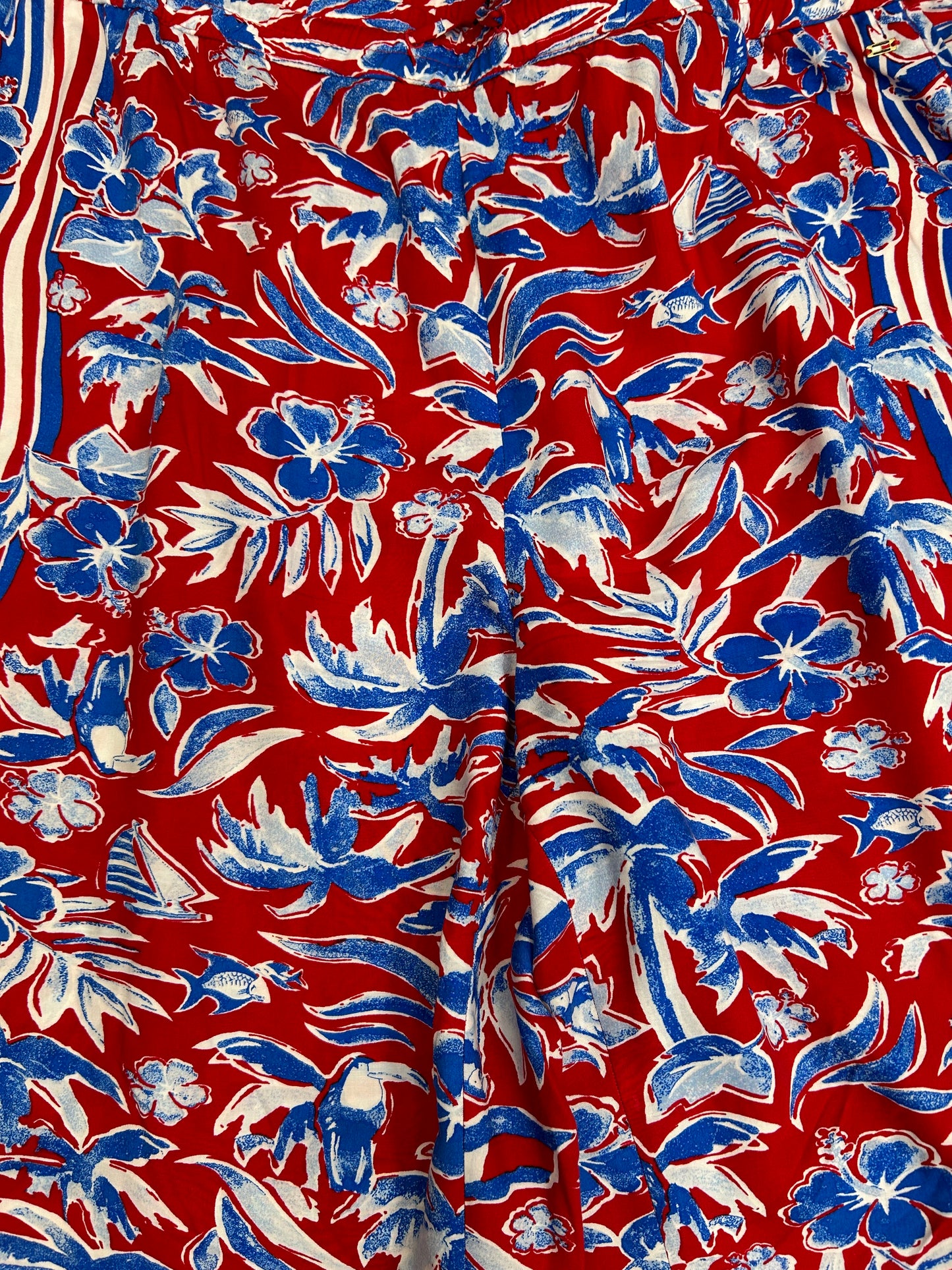 Red White Blue Pants Palazzo Tommy Hilfiger, Size L