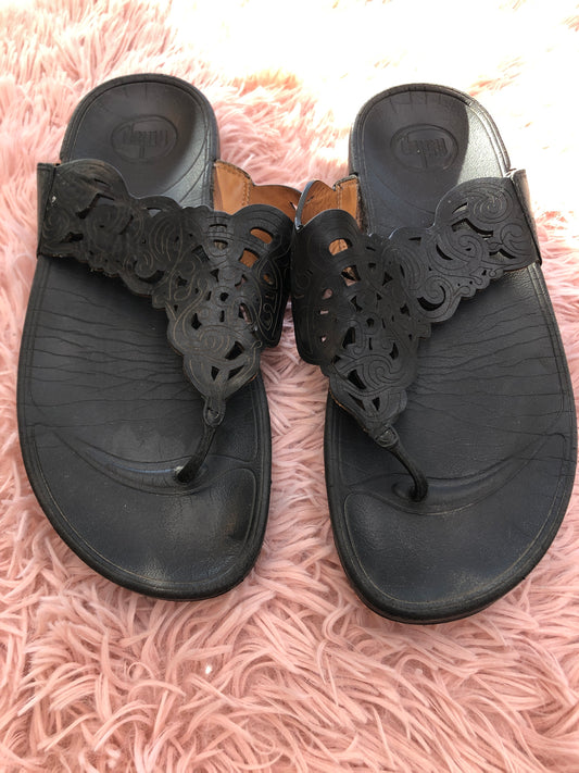 Black Sandals Flip Flops Fitflop, Size 10