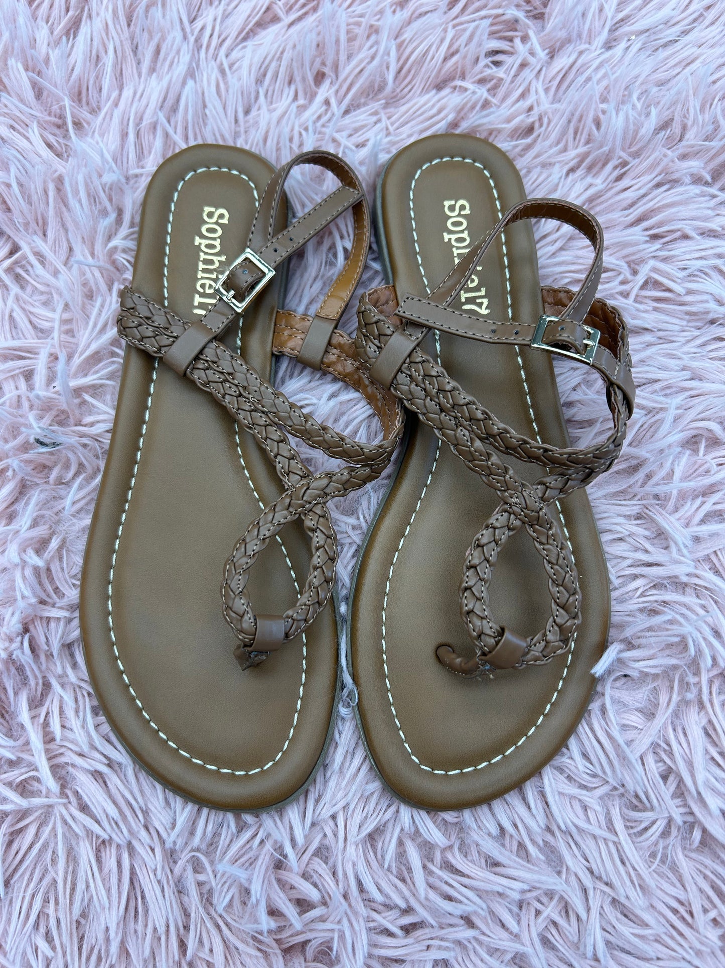 Brown Sandals Flats Clothes Mentor, Size 7