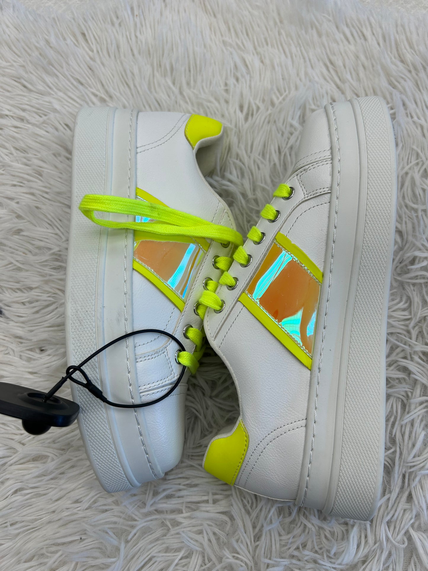 Shoes Sneakers By Aldo In White Yellow, Size: 6.5