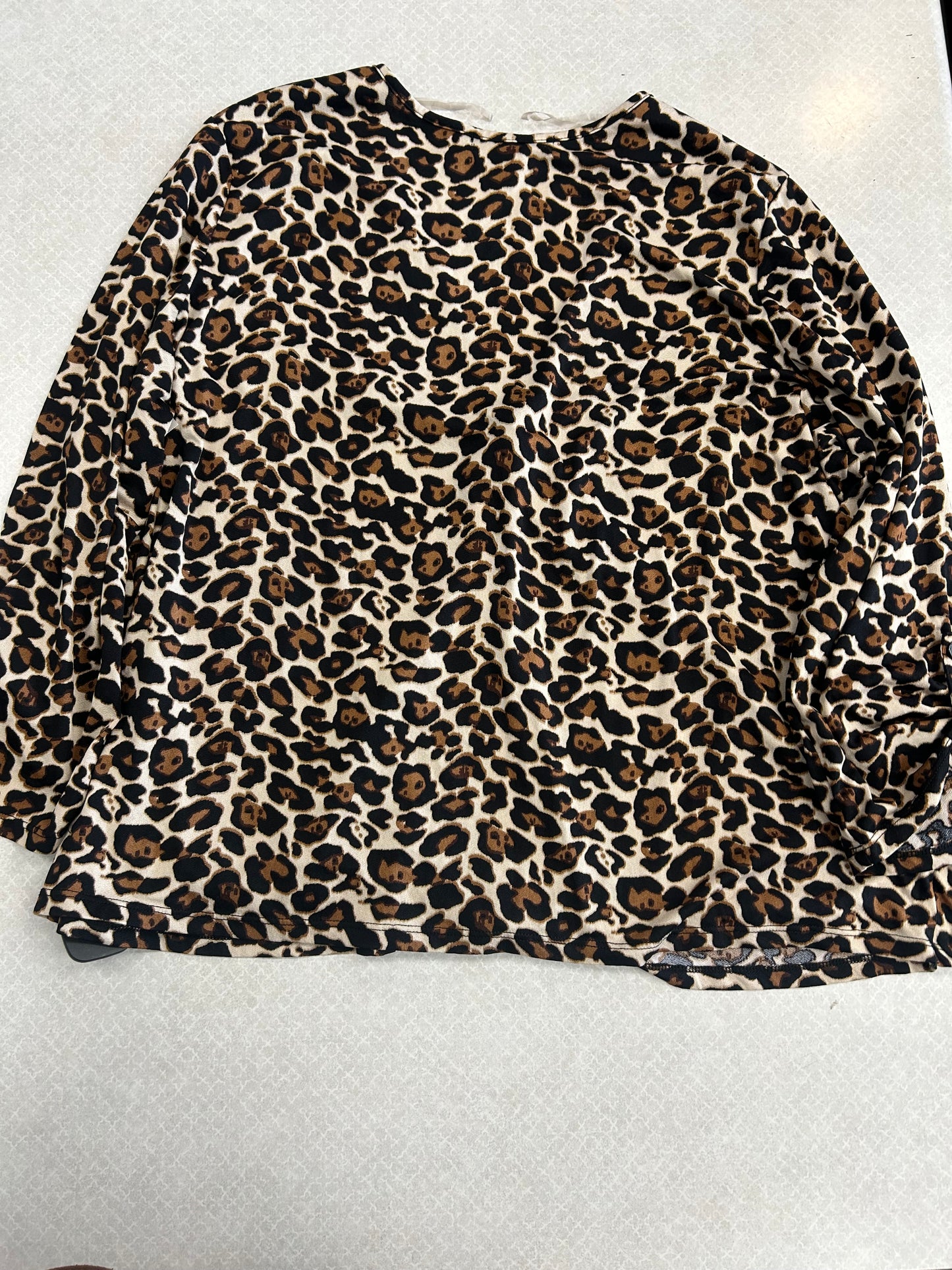 Top 3/4 Sleeve By Clothes Mentor In Animal Print, Size: 3x