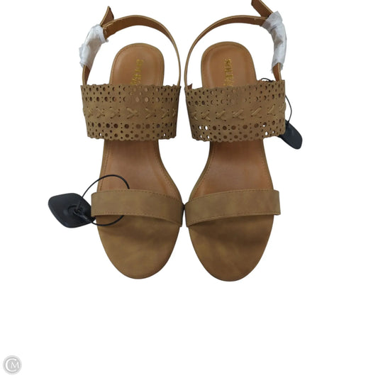 Sandals Heels Kitten By Ashley Stewart In Brown, Size: 11