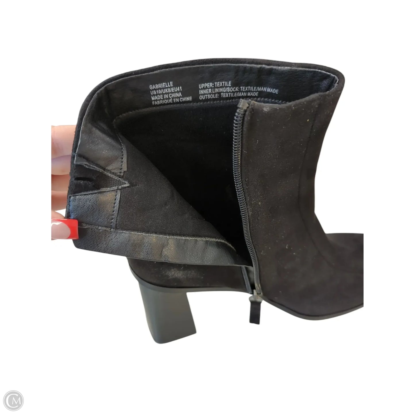 Boots Ankle Heels By Just Fab In Black, Size: 10