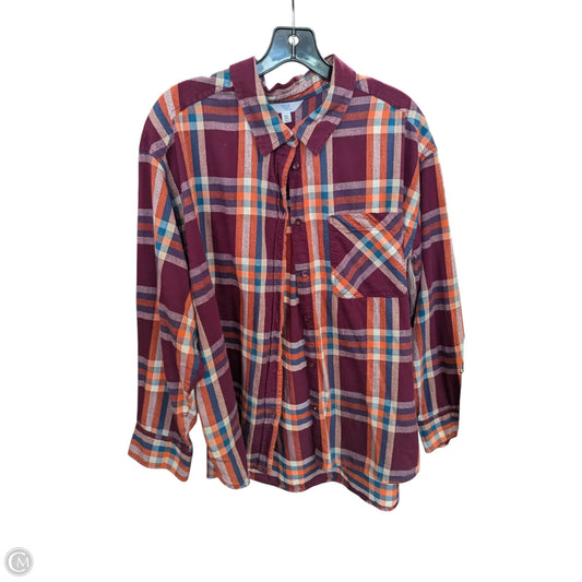 Top Long Sleeve By Time And Tru In Multi-colored, Size: 2x