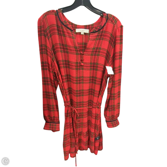 Dress Casual Midi By Loft In Red, Size: L