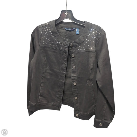 Jacket Denim By Isaac Mizrahi Live Qvc In Black Denim, Size: S