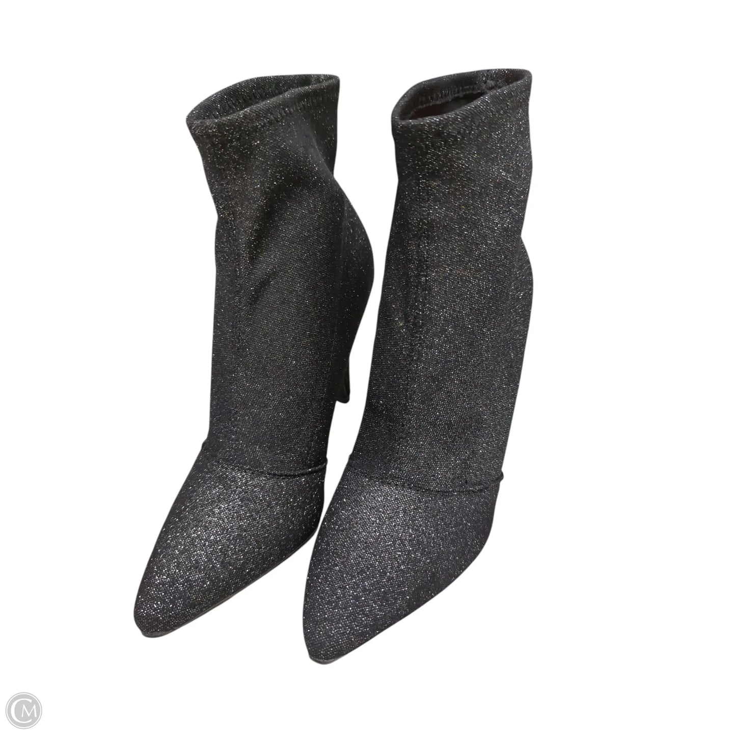 Boots Ankle Heels By Brash In Black & Silver, Size: 7