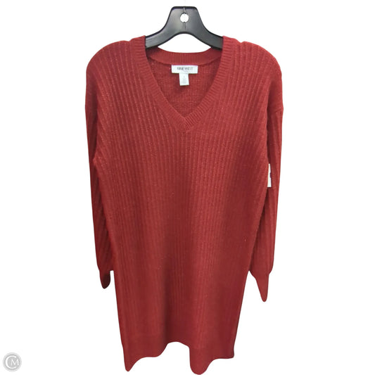 Dress Sweater By Nine West In Maroon, Size: S
