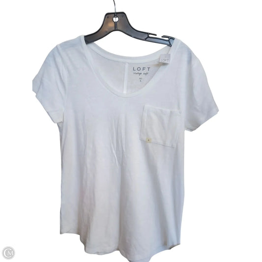 Top Short Sleeve Basic By Loft In White, Size: S