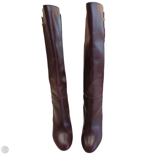 Boots Knee Heels By Michael By Michael Kors In Maroon, Size: 10