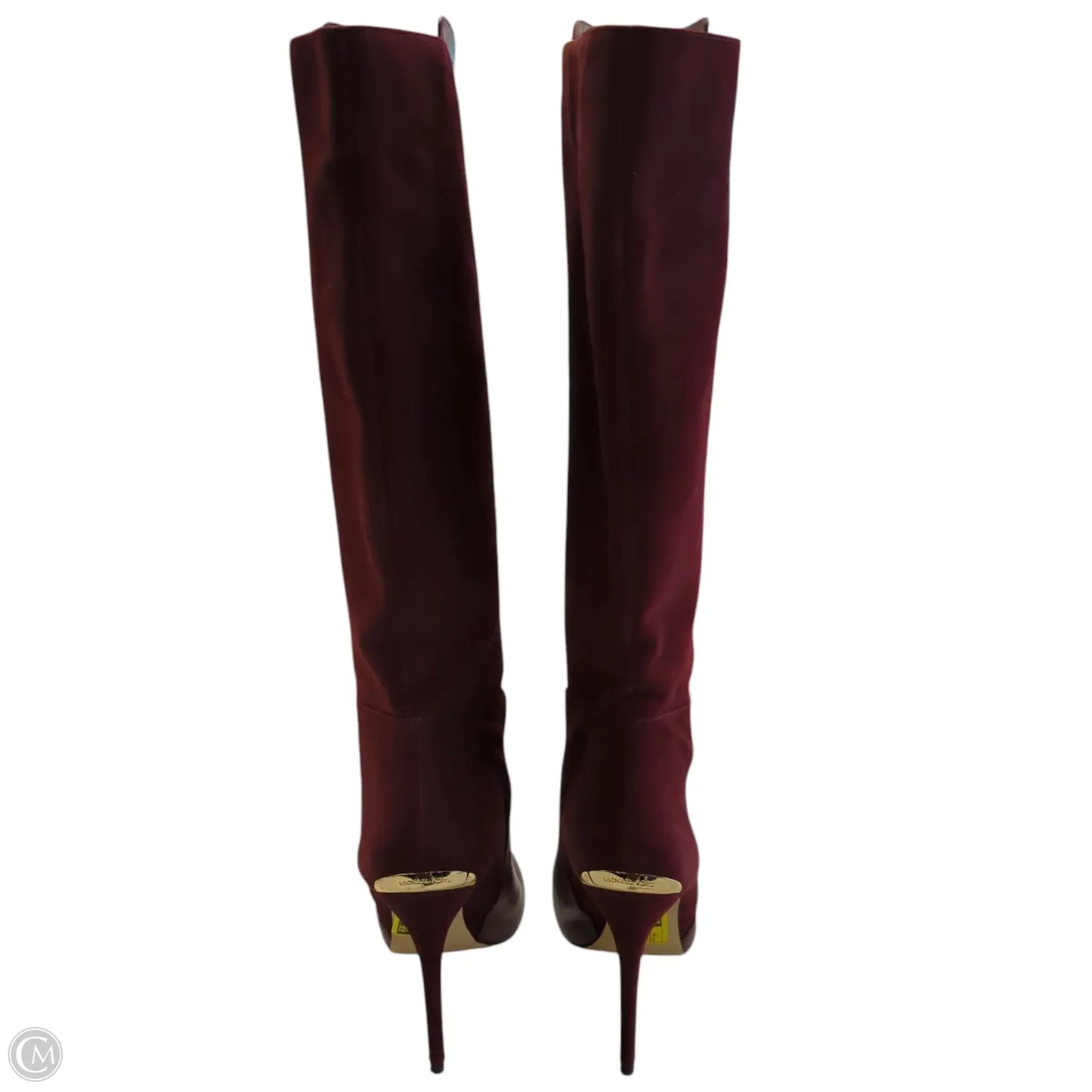 Boots Knee Heels By Michael By Michael Kors In Maroon, Size: 10