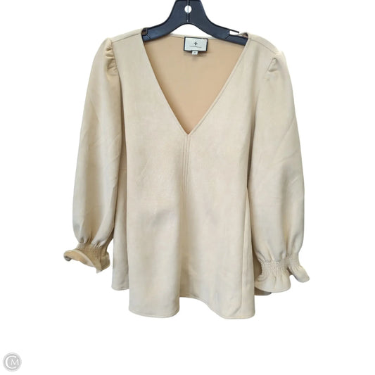 Top Long Sleeve By Tuckernuck In Tan, Size: M