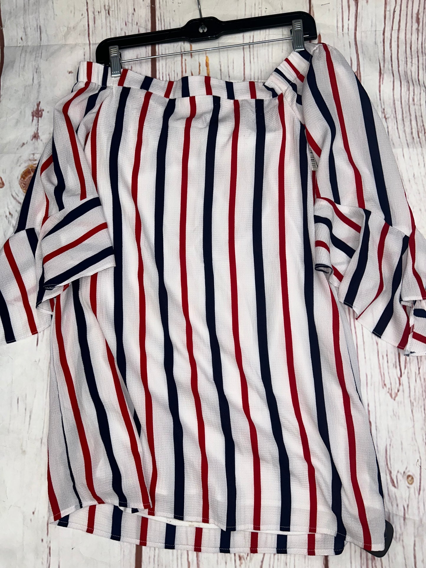 Red White Blue Tunic 3/4 Sleeve Clothes Mentor, Size 10