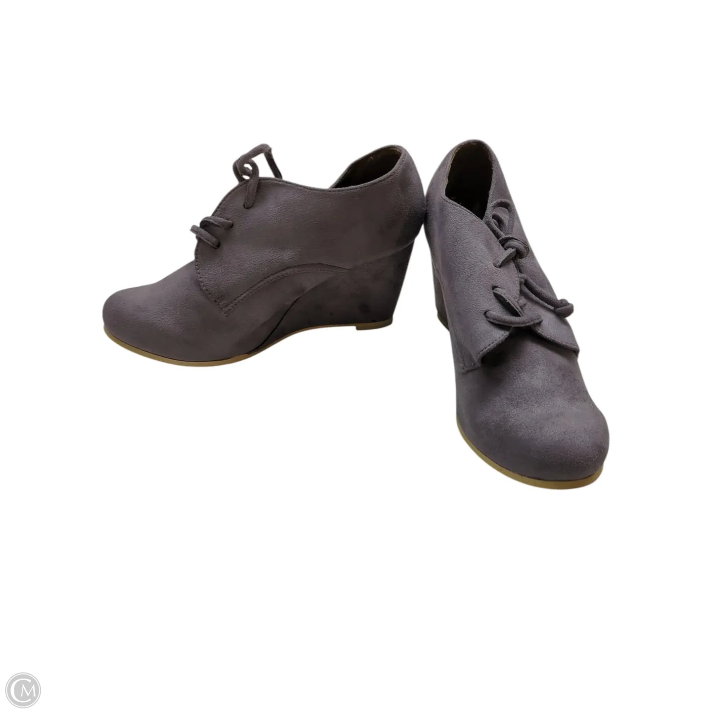 Shoes Heels Wedge By Clothes Mentor In Grey, Size: 10