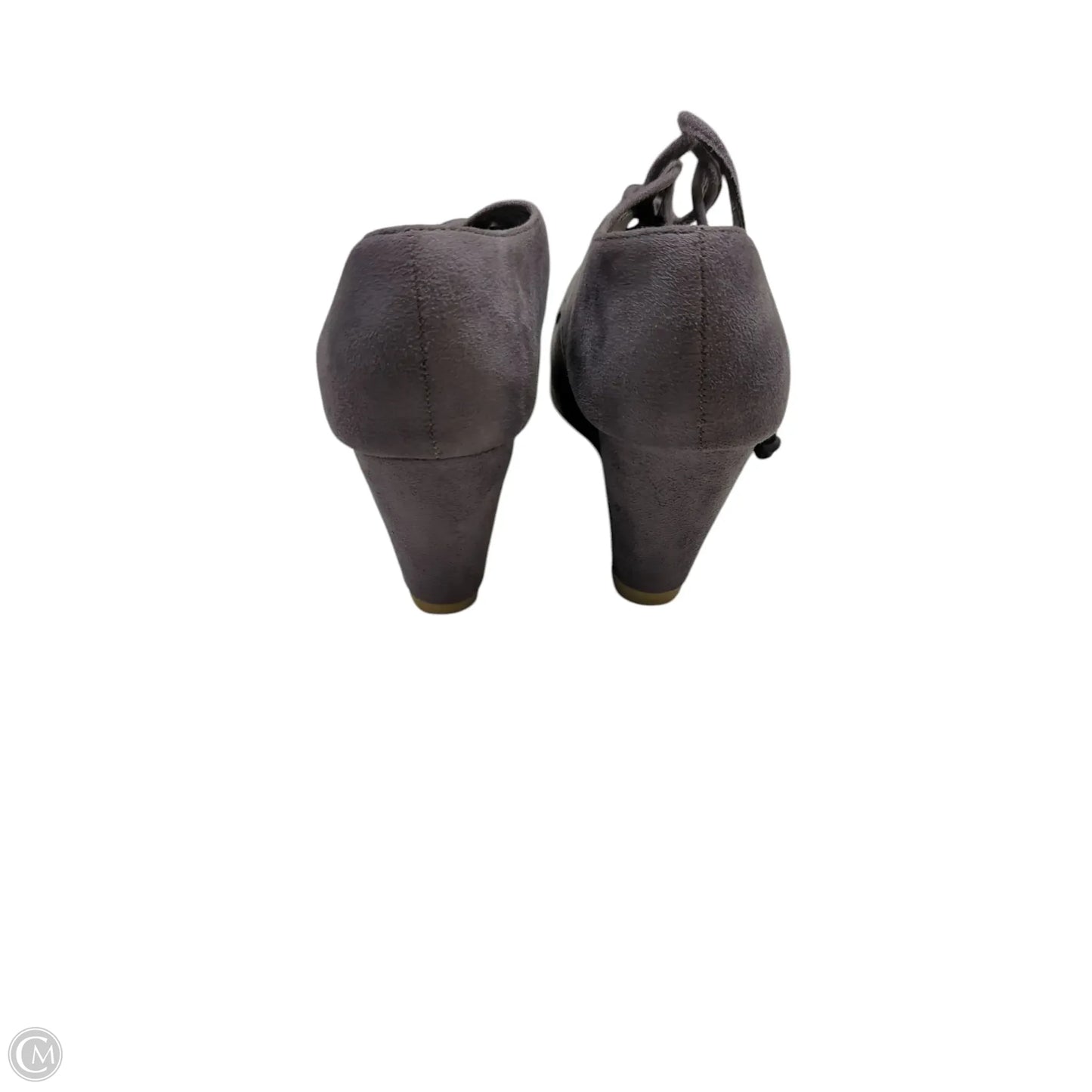 Shoes Heels Wedge By Clothes Mentor In Grey, Size: 10