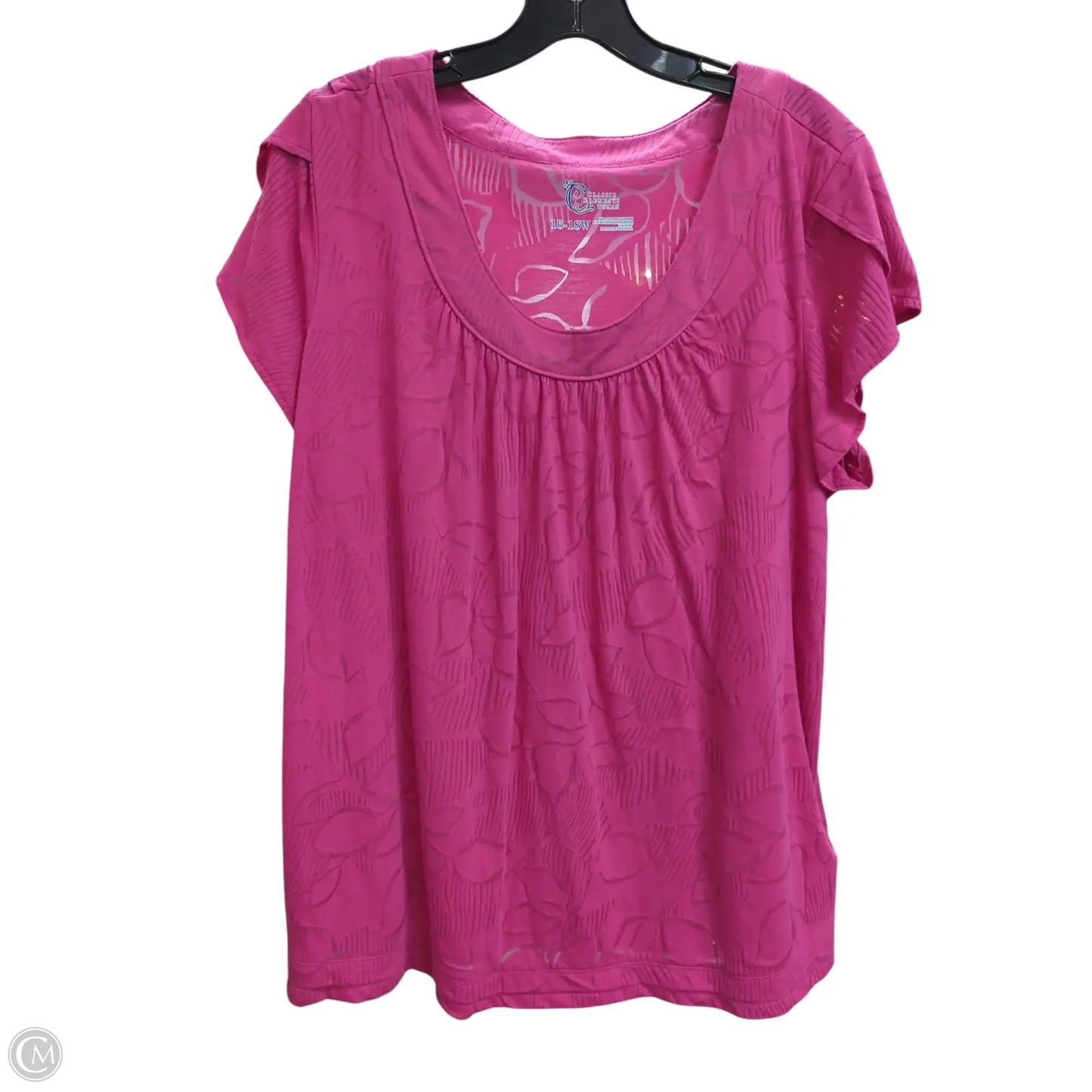 Top Short Sleeve By Classic Elements In Pink, Size: Xl