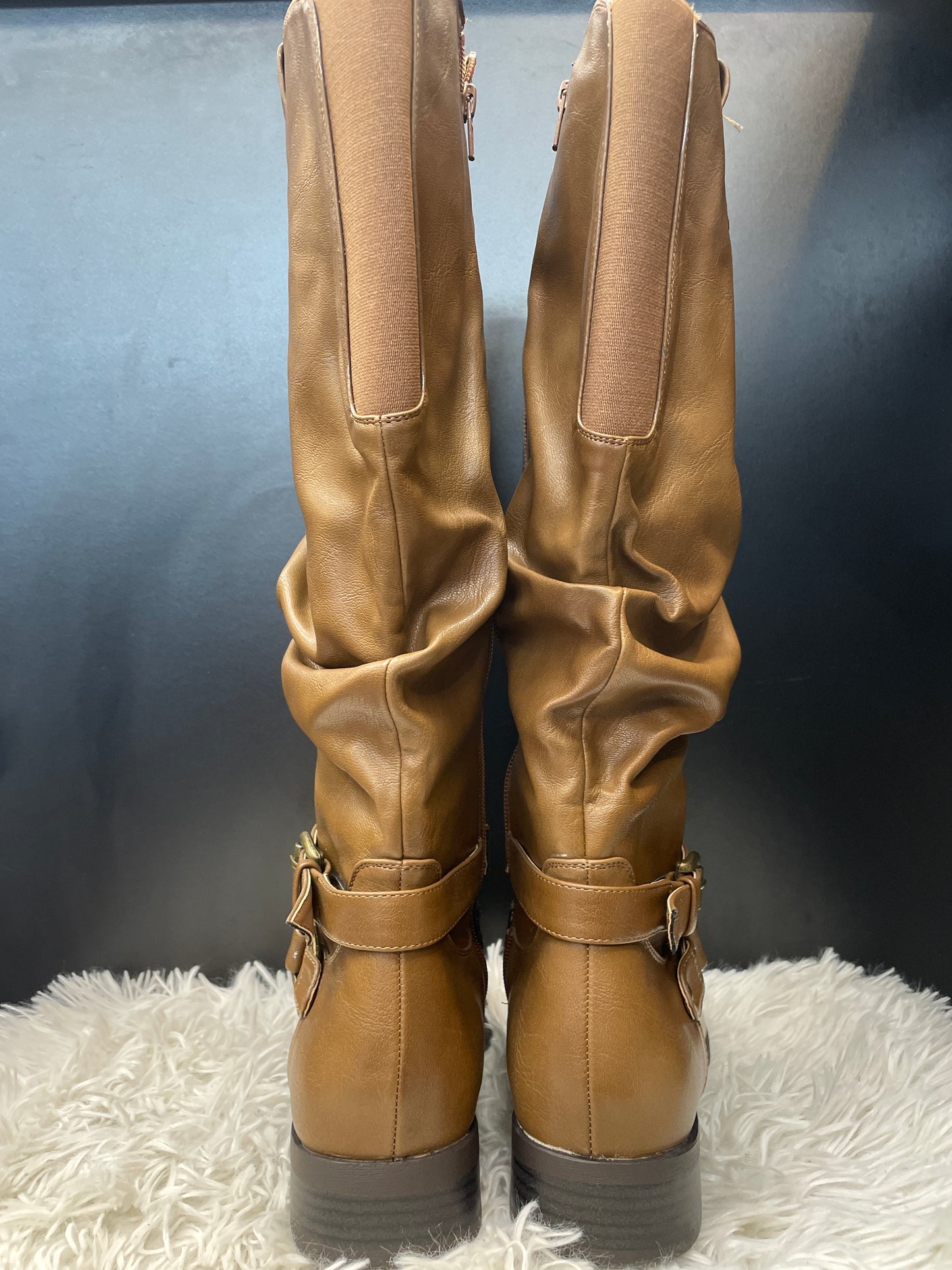 Brown Boots Knee Flats White Mountain, Size 8.5