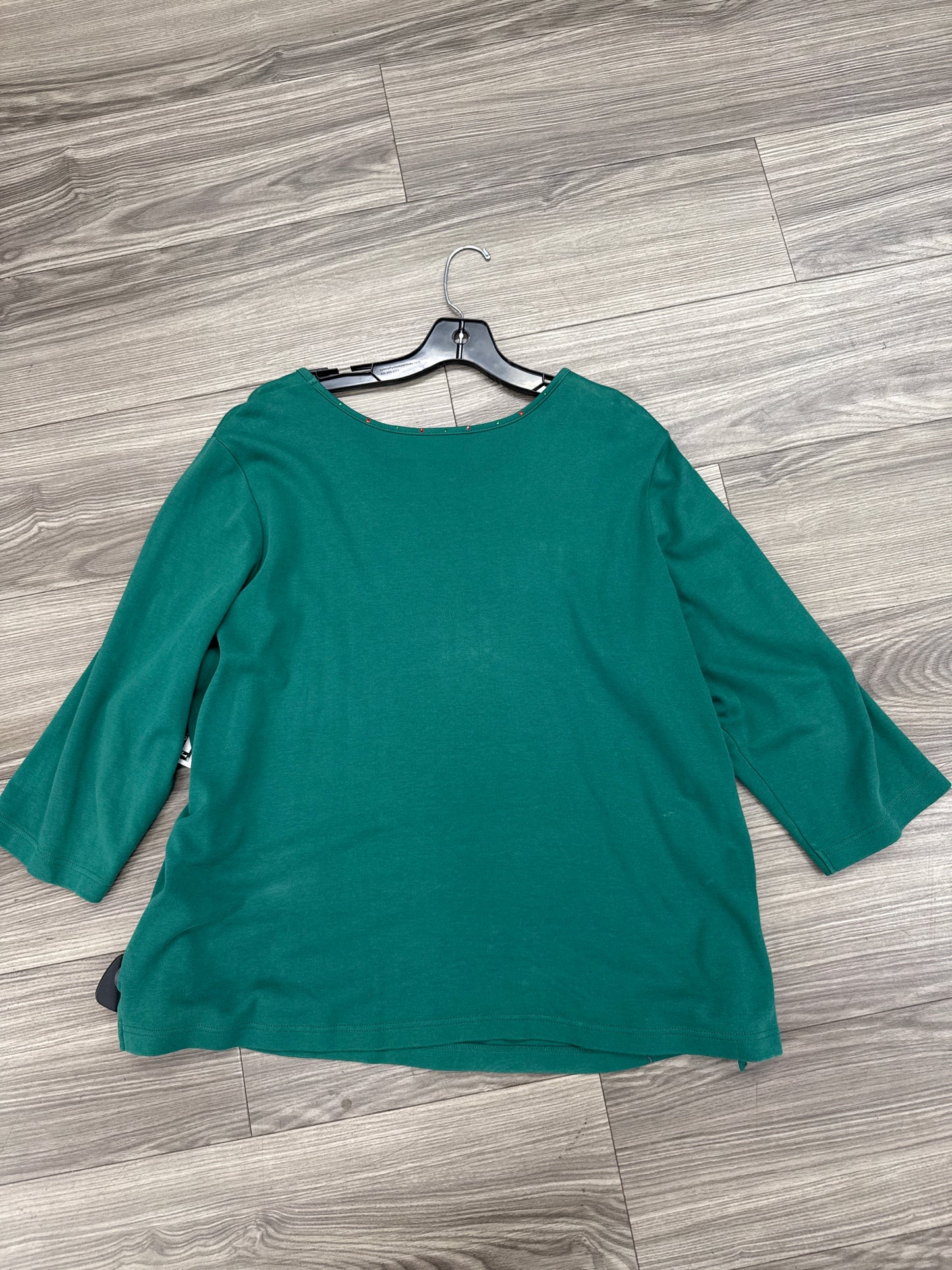 Top Long Sleeve By Quaker Factory In Green, Size: Xl