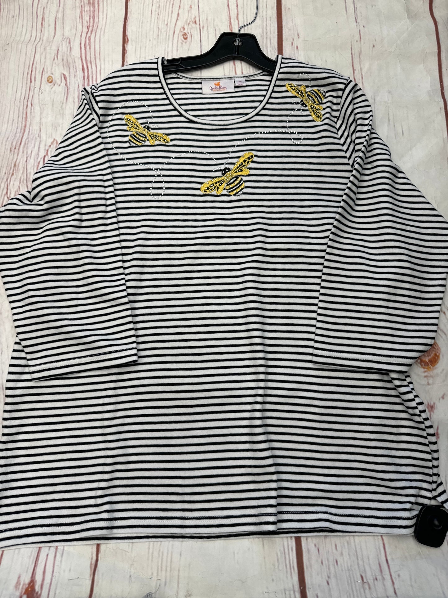 Top Long Sleeve By Quaker Factory In Striped Pattern, Size: Xl