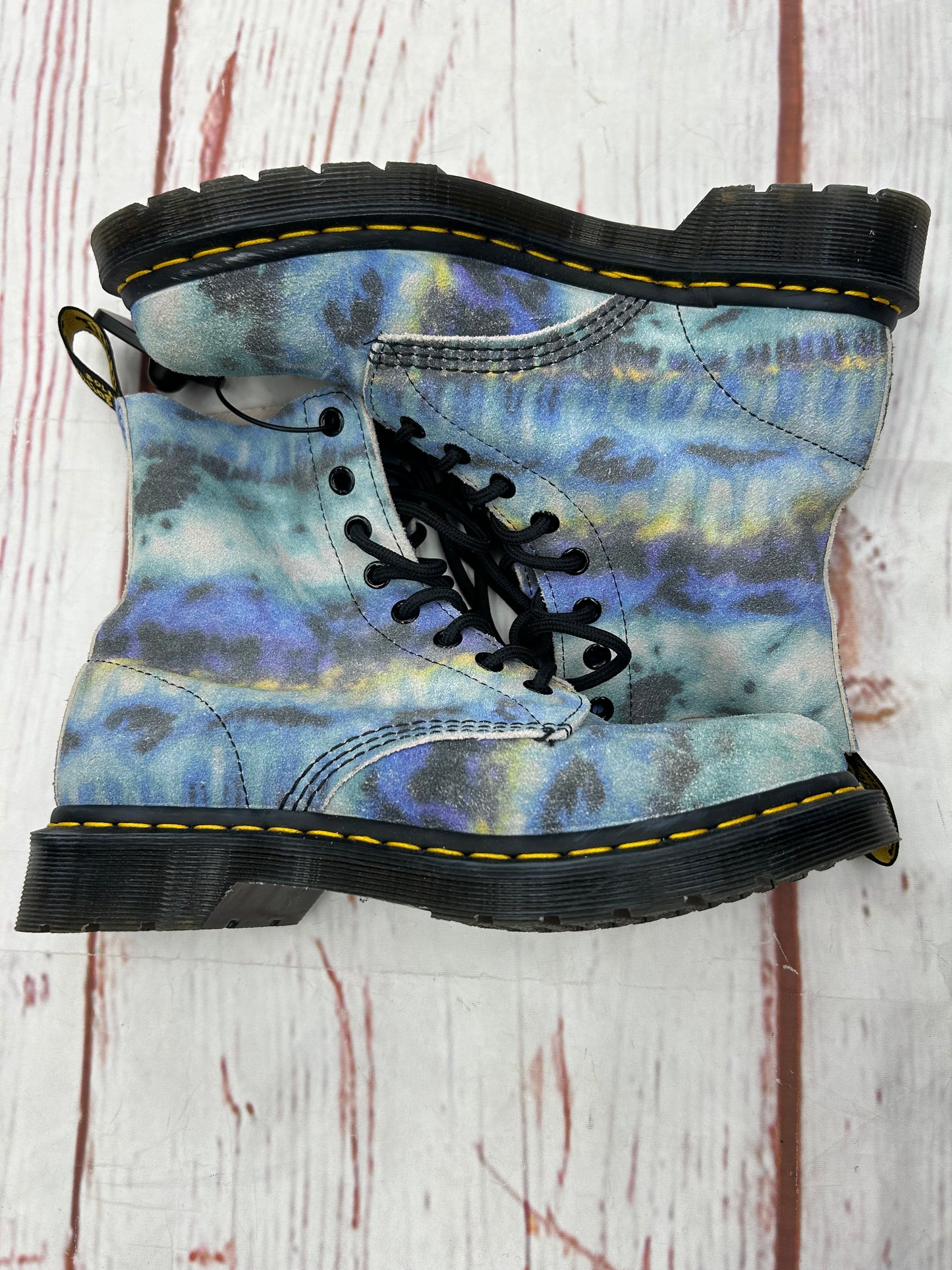 Boots Combat By Dr Martens In Blue, Size: 8