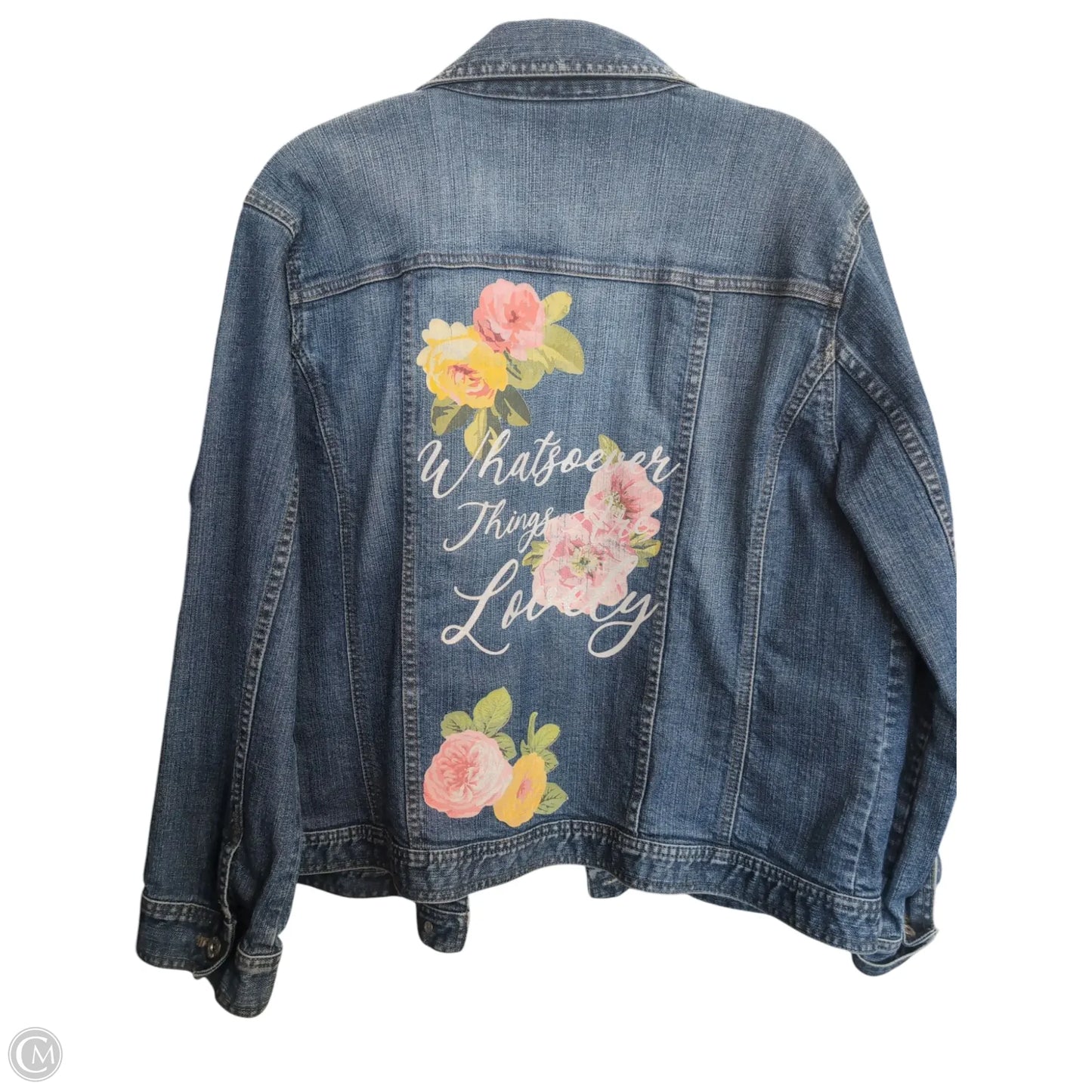Jacket Denim By Chicos In Blue, Size: 2