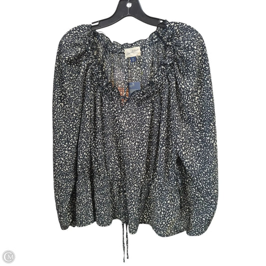 Top Long Sleeve By Universal Thread In Black & White, Size: 2x