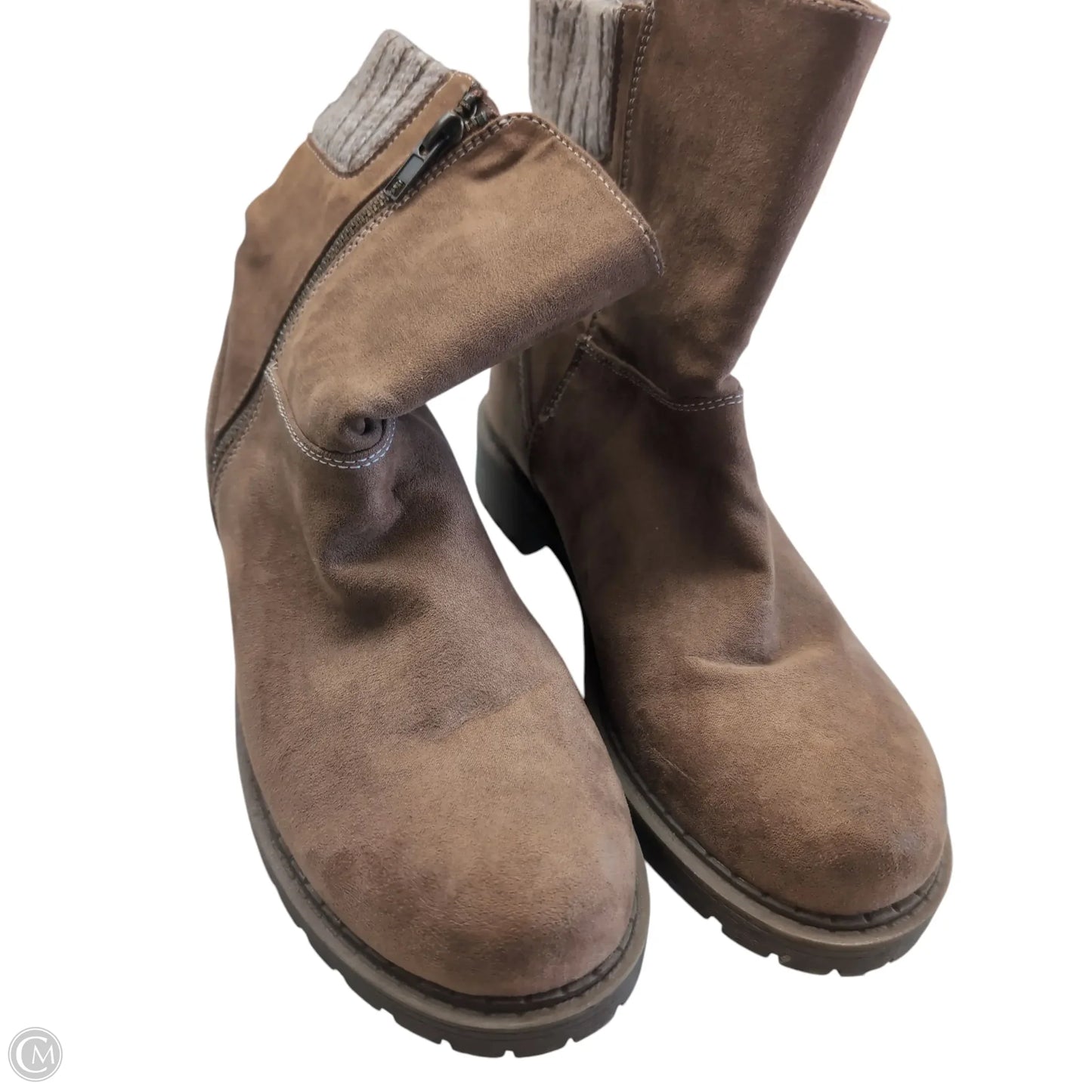Boots Ankle Flats By Clothes Mentor In Brown, Size: 7.5
