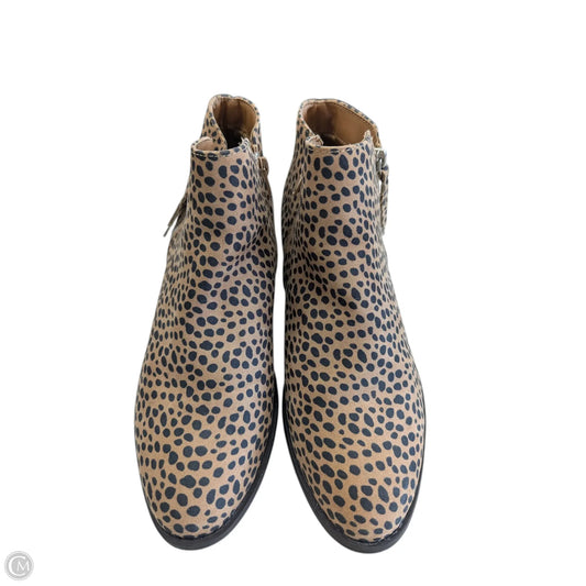 Boots Ankle Heels By Arizona In Animal Print, Size: 10