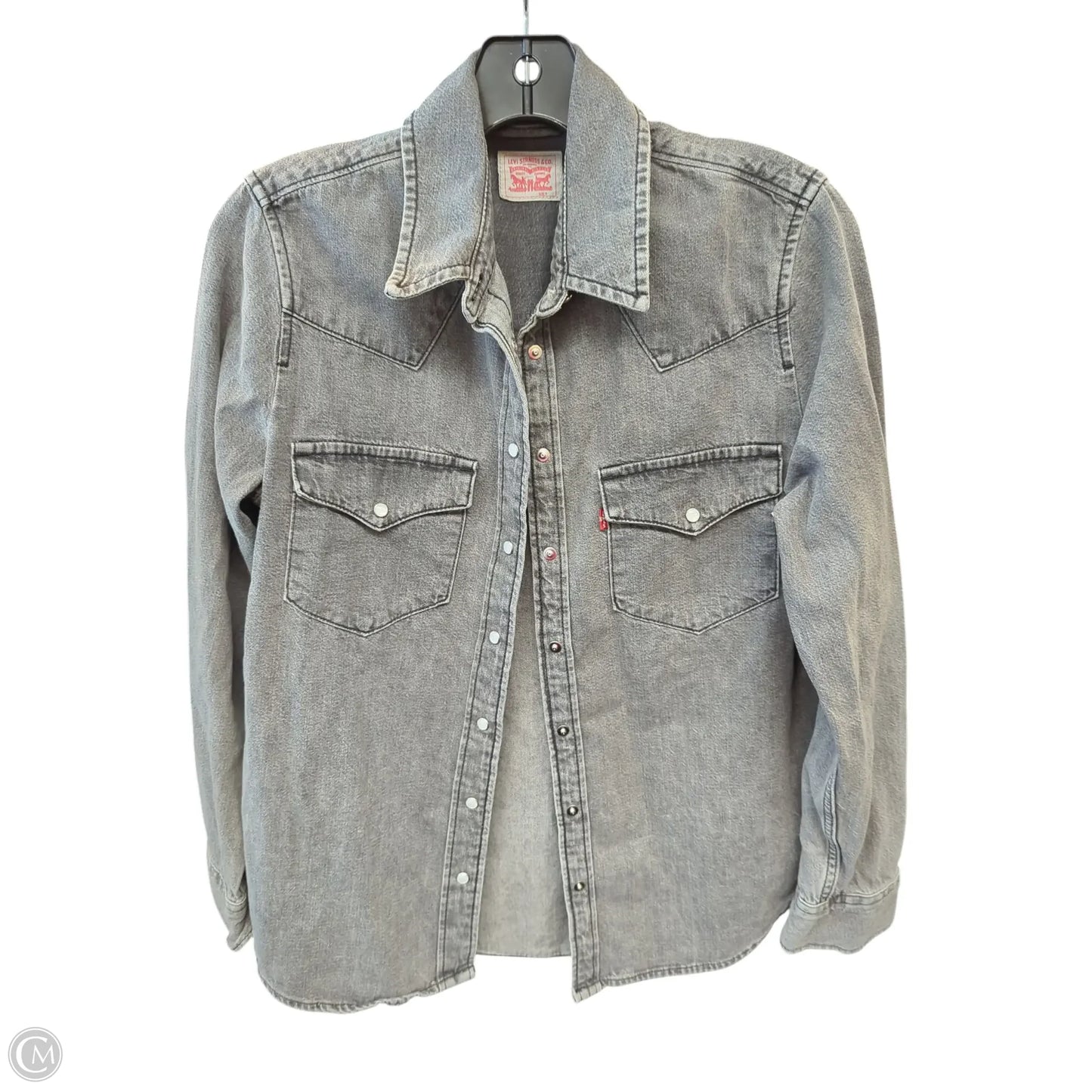 Top Long Sleeve By Levis In Grey, Size: S