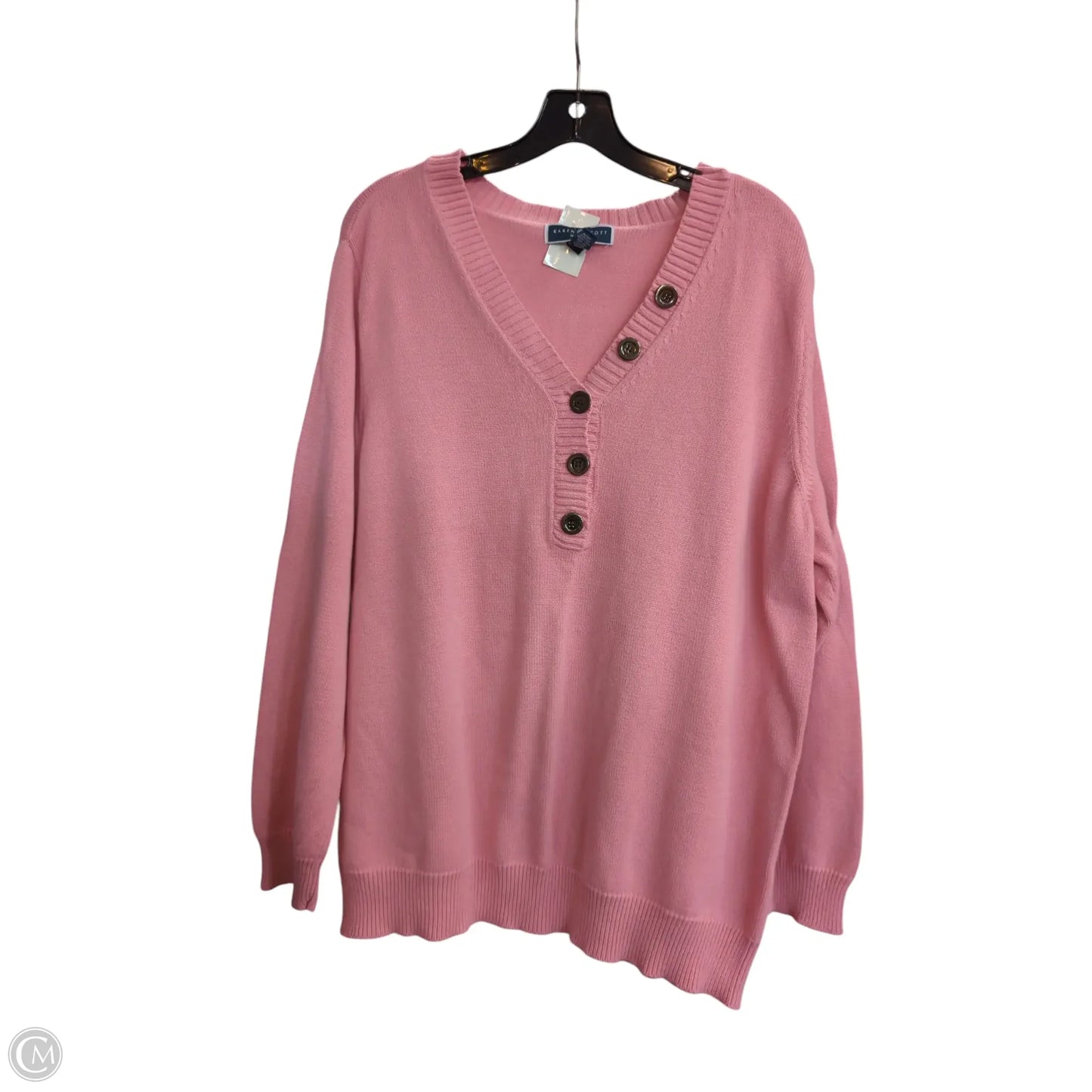 Sweater By Karen Scott In Pink, Size: 2x