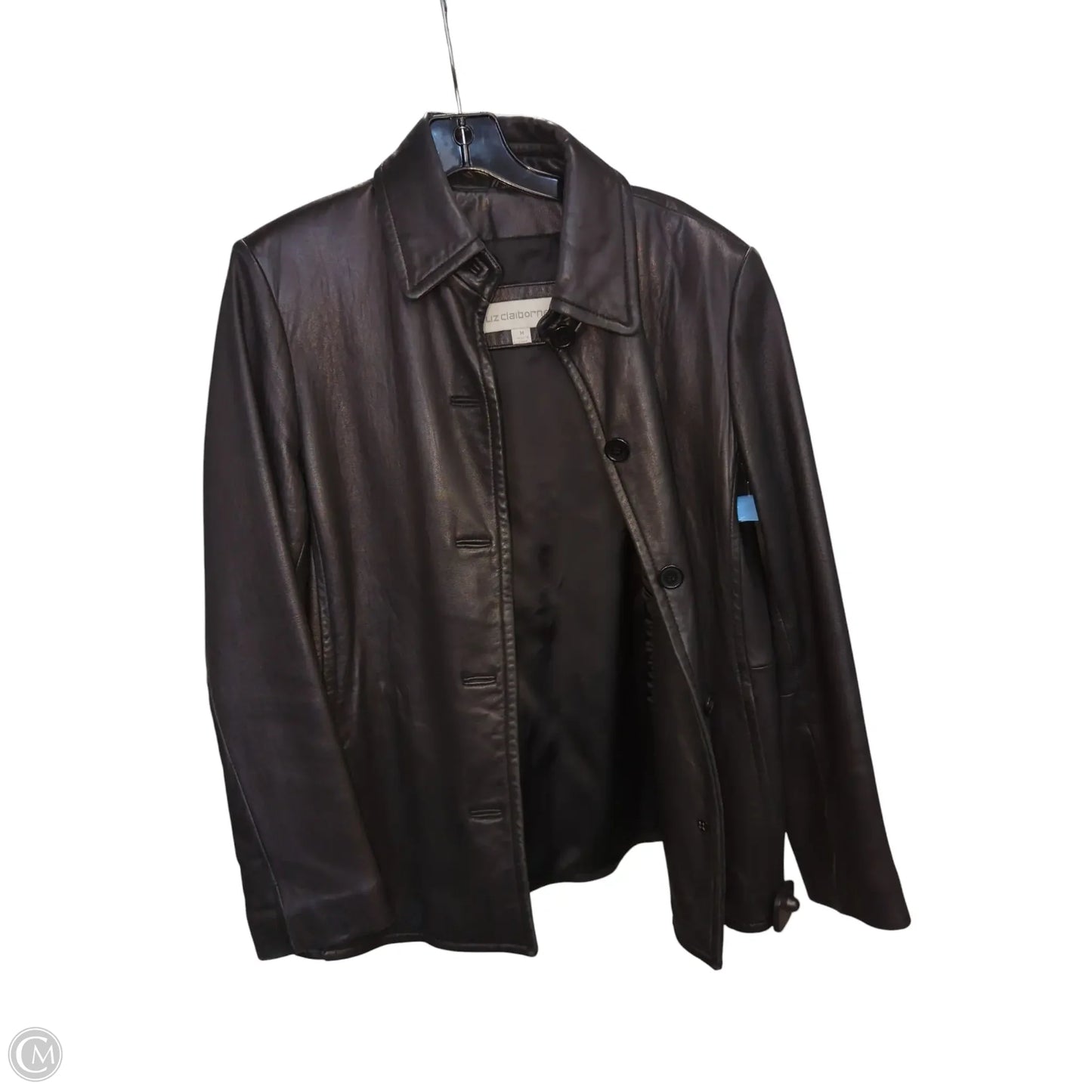Jacket Leather By Liz Claiborne In Black, Size: M