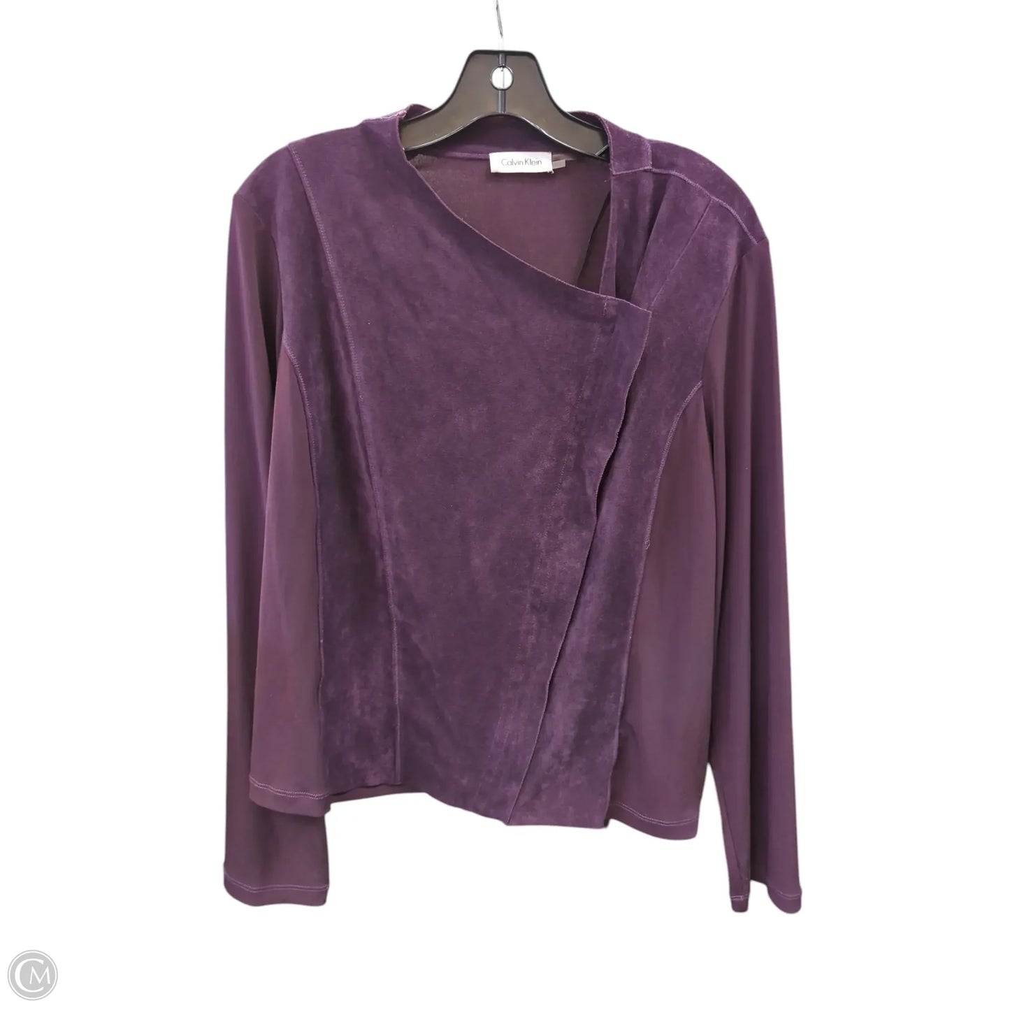 Top Long Sleeve By Calvin Klein In Purple, Size: Xl